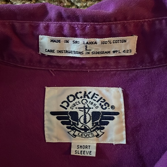 Vintage Purple Dockers Button Up Shirt size Large - Picture 5 of 6